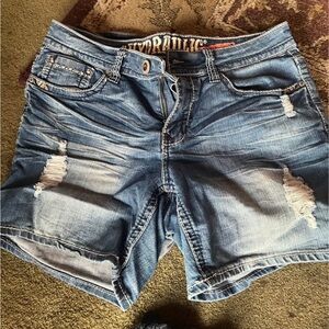 Hydraulic Women's Distressed Blue Denim Shorts